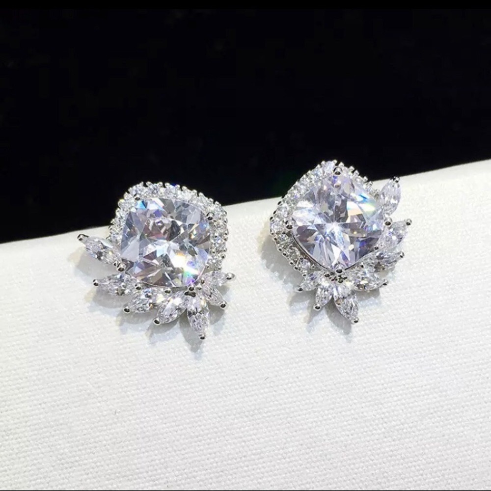 Funky silver stud earrings